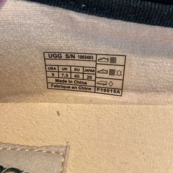 UGG Abigail Black Linen Back Lace Up Espadrilles Flats US 9 - Picture 3 of 8